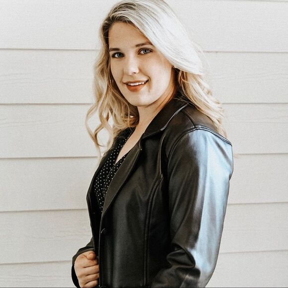 A G Milano 90's Y2K Button Front Italian Faux Leather Brown Blazer Jacket Sz M - Picture 10 of 16